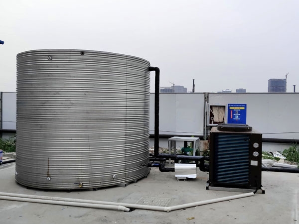 南京中铁项目工地10吨空气源热泵热水系统竣工