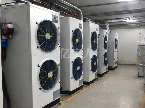亿家人空气源热泵加热系统应用在化工原料解析房