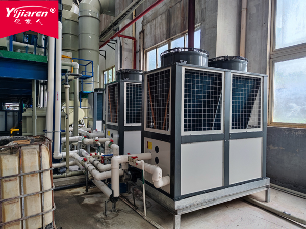 亿家人高温空气能热泵应用在电镀喷塑前处理线