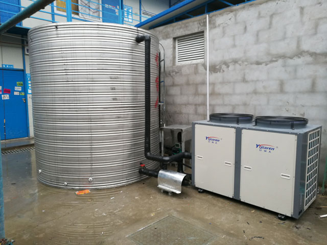 中建三局上海工地空气源热水设备运行